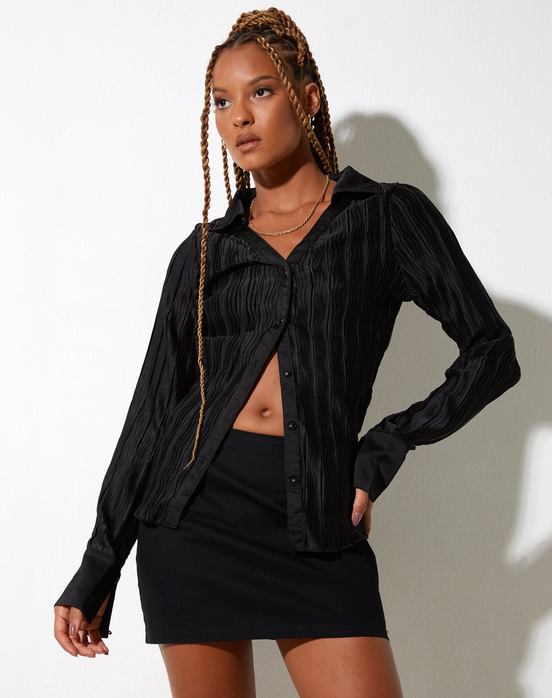 Afbeelding van Sagira Top in Crinkle Black