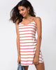 Afbeelding van Sagra Slip Dress in 70s Ivory Horizontal Stripe