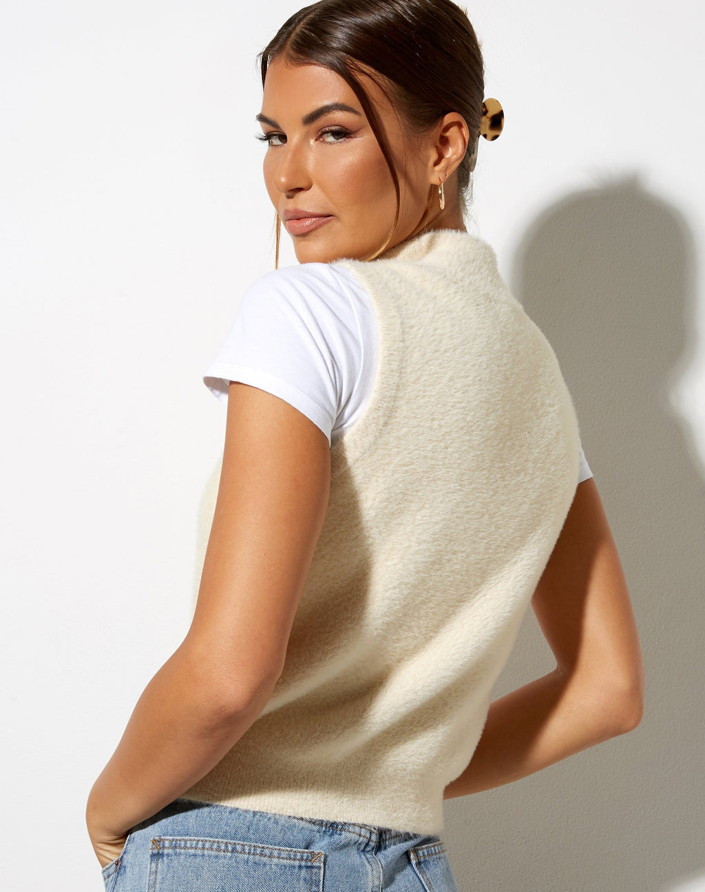 Sai Tank Top in gebreid ivoor