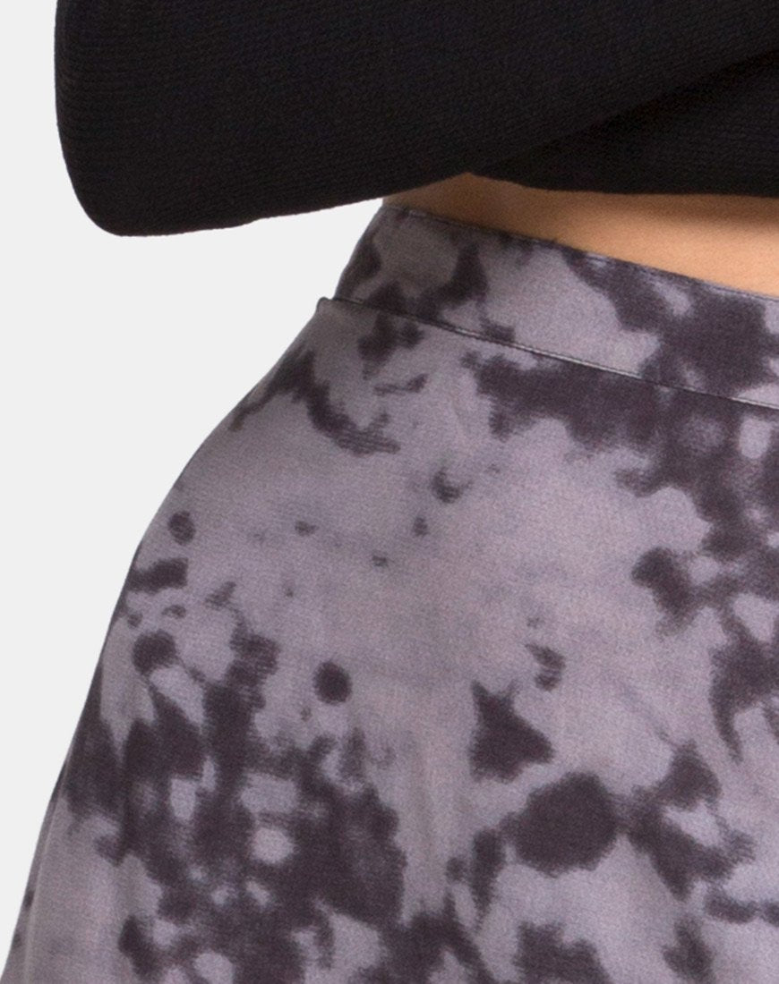 Afbeelding van Saika Midi rok in gebleekt Tie Dye grijs