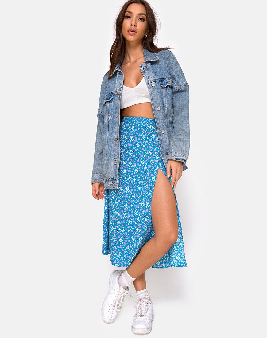 Saika Midi rok in Bloom Baby Blue