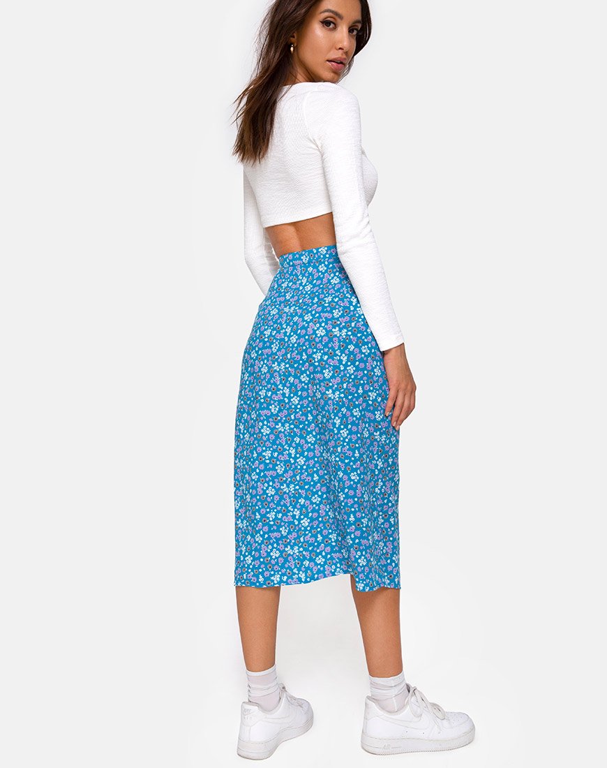 Saika Midi rok in Bloom Baby Blue