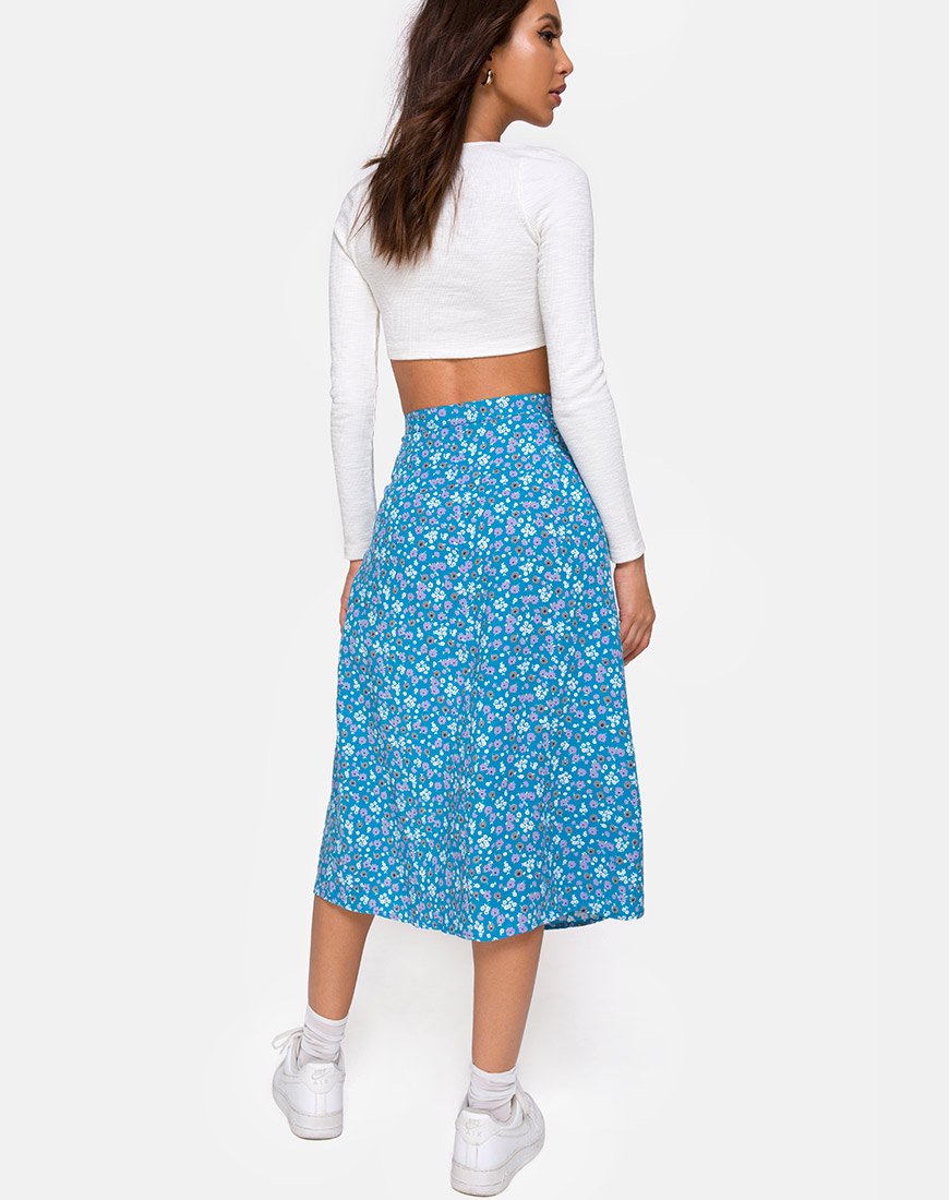 Afbeelding van Saika Midi rok in Bloom Baby Blue