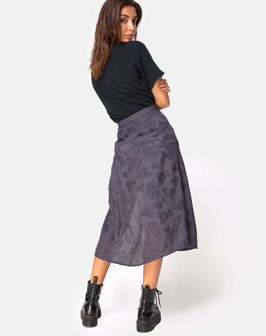 Saika Midi rok in satijnroze grijs