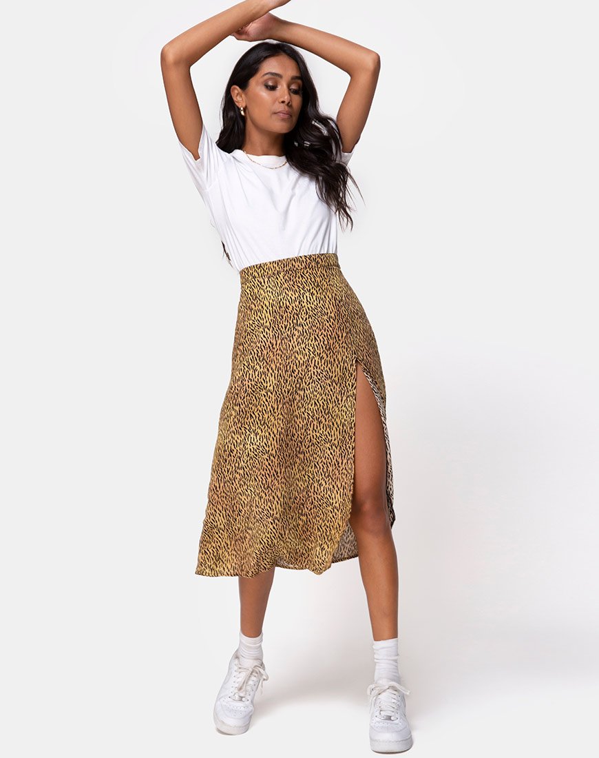 Saika Midi rok in Mini Tiger Bruin