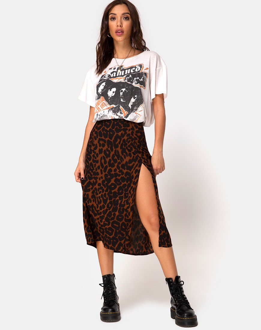 Saika rok in oversized jaguar bruin