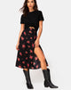 Afbeelding van Saika Midi rok in Soi Rose zwart en rood