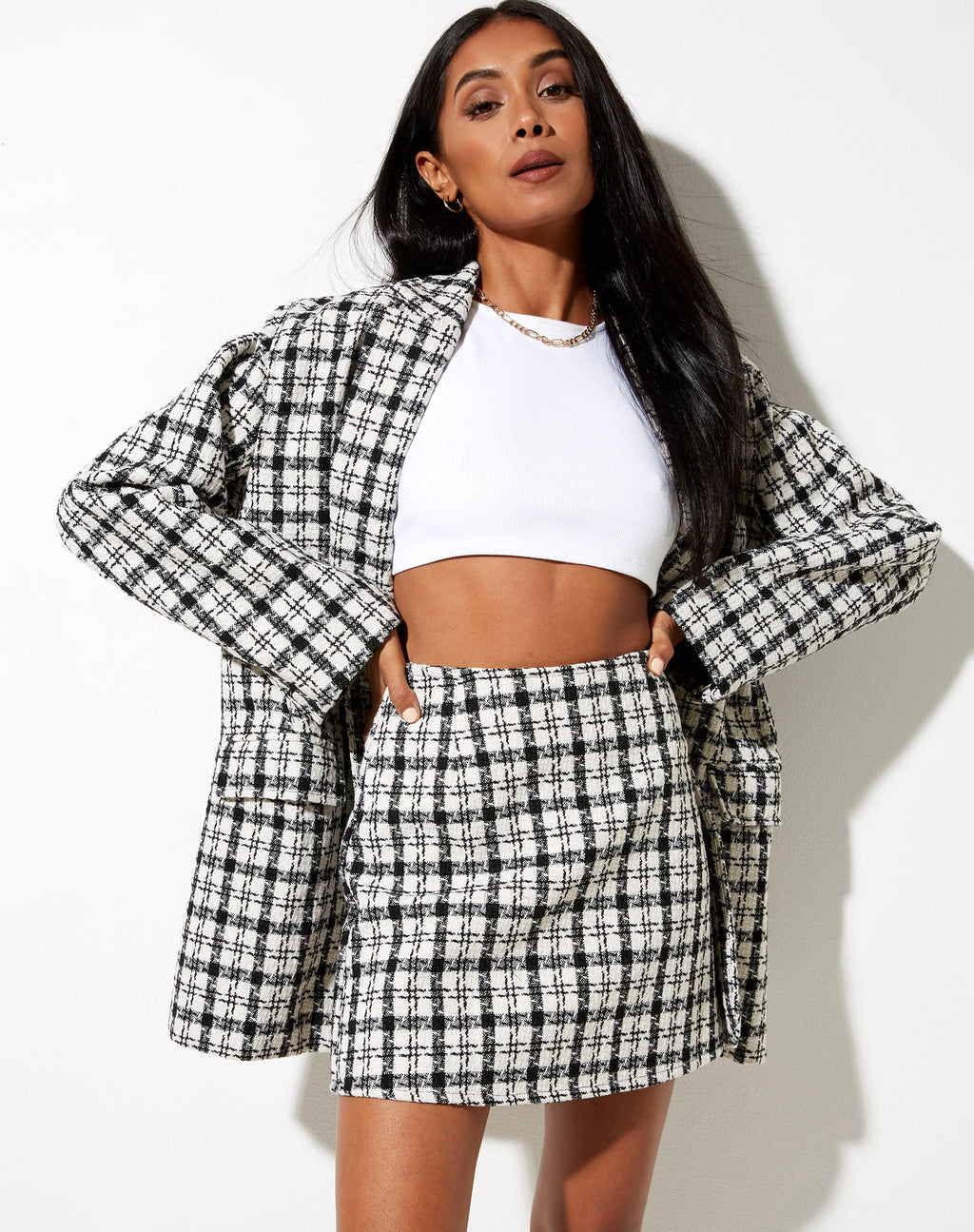 Saken blazer in zwart-wit