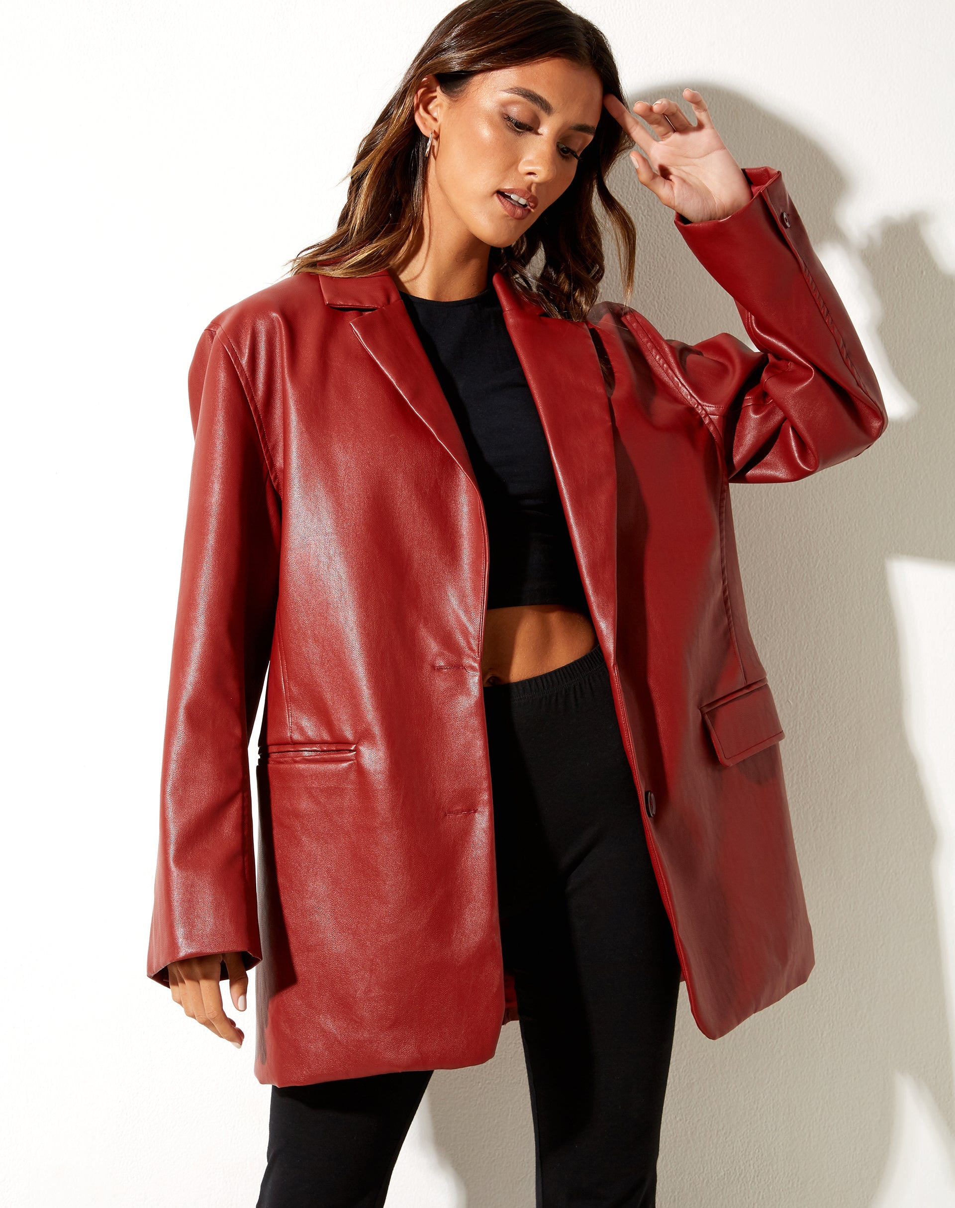 Afbeelding van Saken Blazer in PU Rood