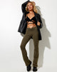 Afbeelding van Sakeri Flare Broek in Lycra Olijf
