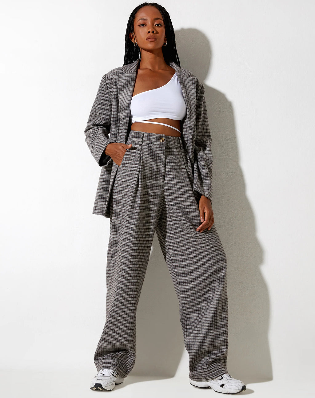 Sakila broek in wol grijs en zwart