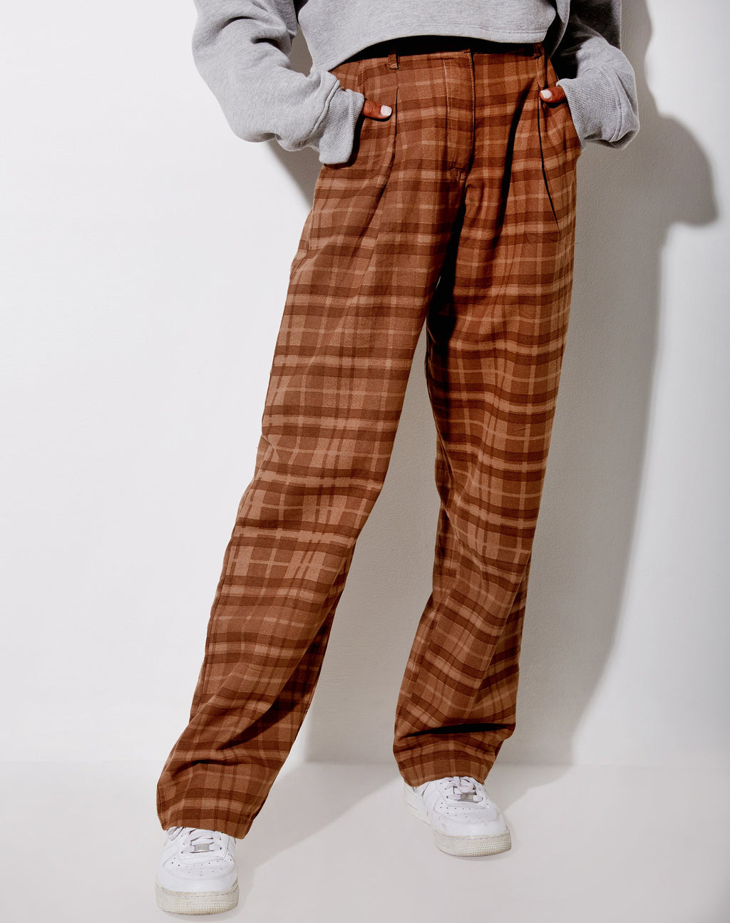 Sakila broek in bruin geruit