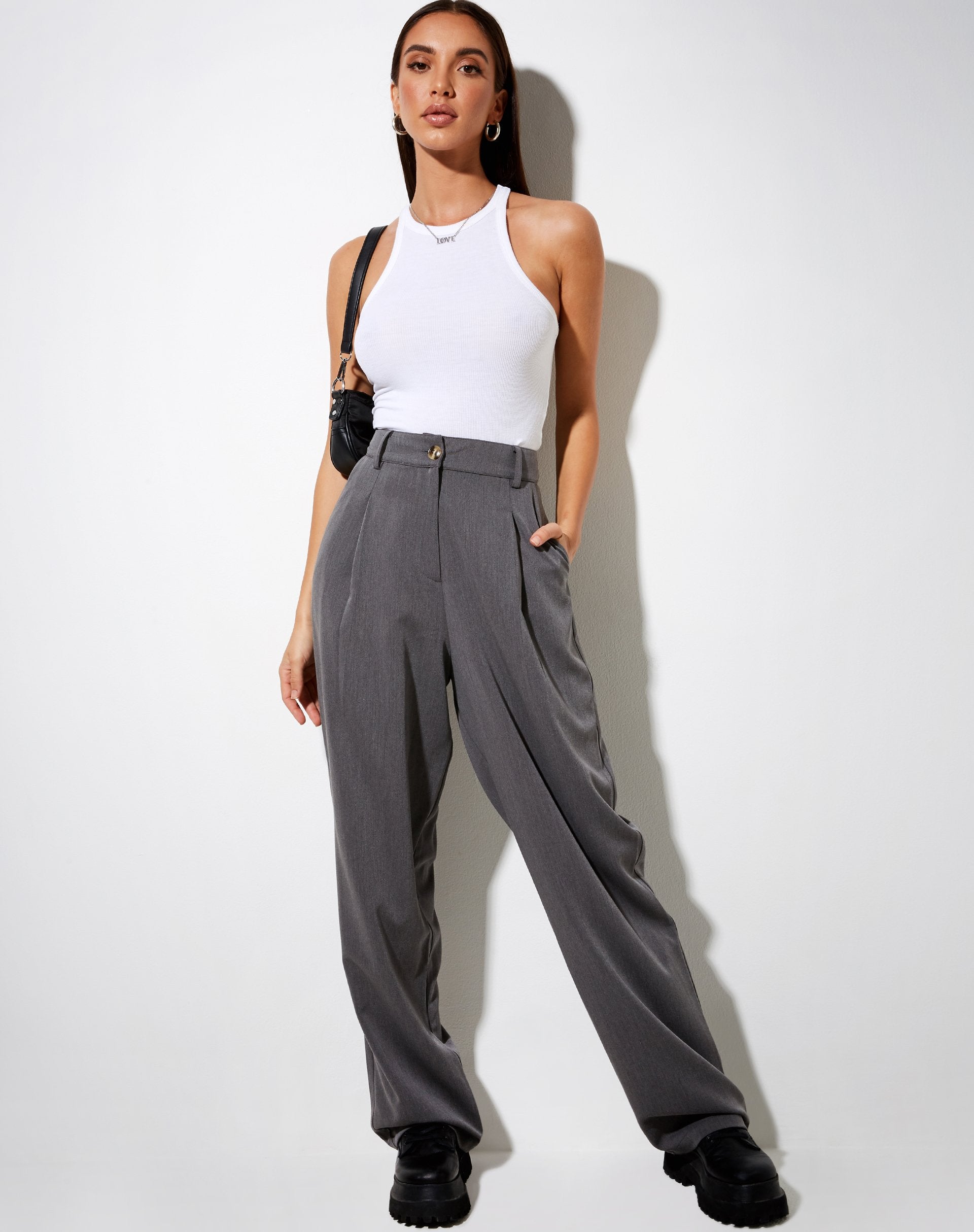 Afbeelding van Sakila broek in Getailleerd houtskool