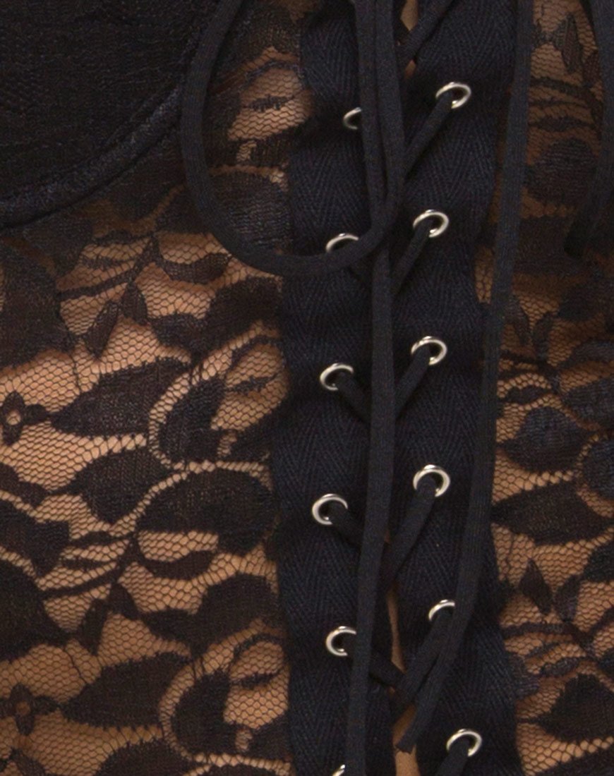 Afbeelding van Sakina Bodycon Jurk in Kant Zwart