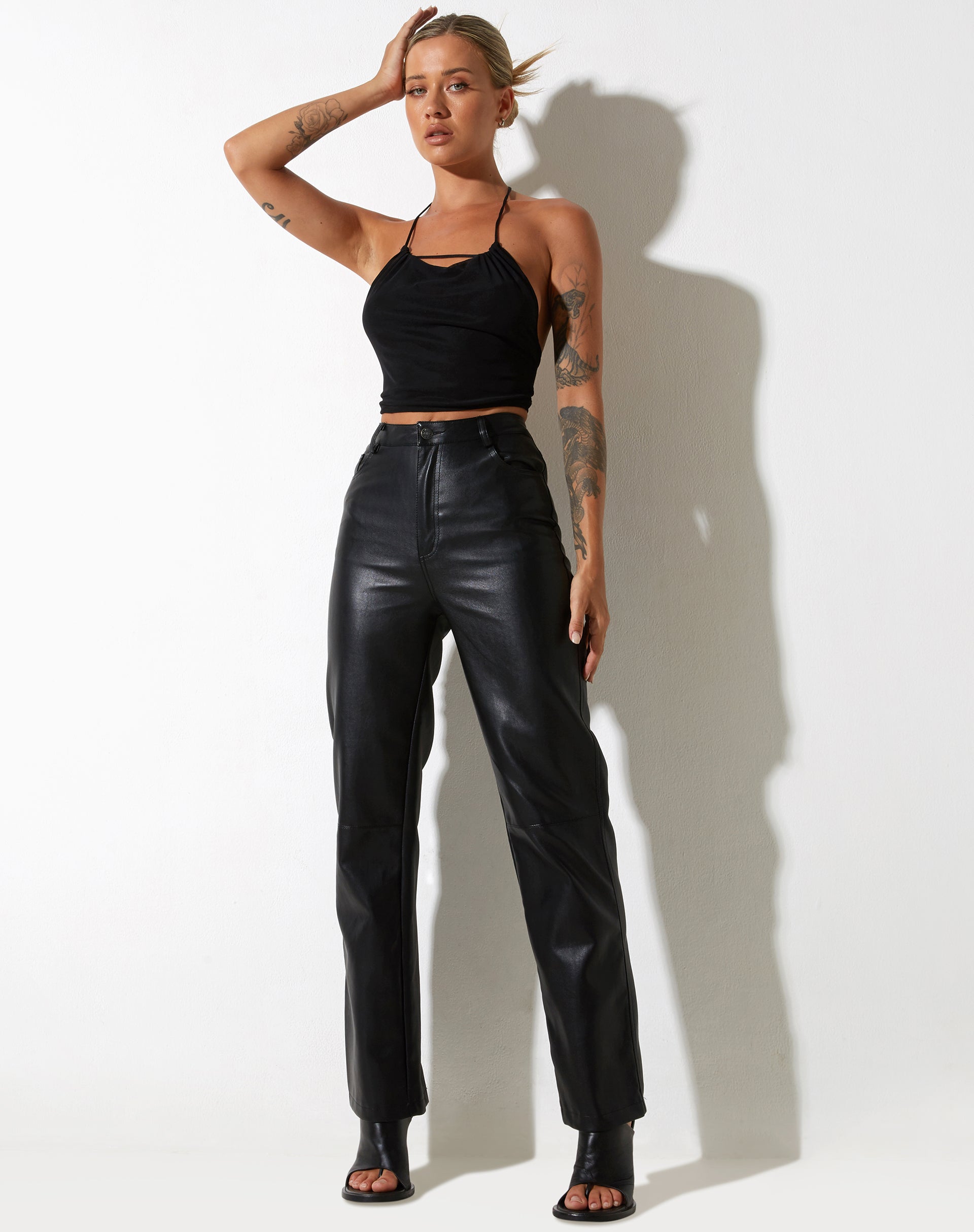 Afbeelding van Salet Crop Top in Mesh Zwart