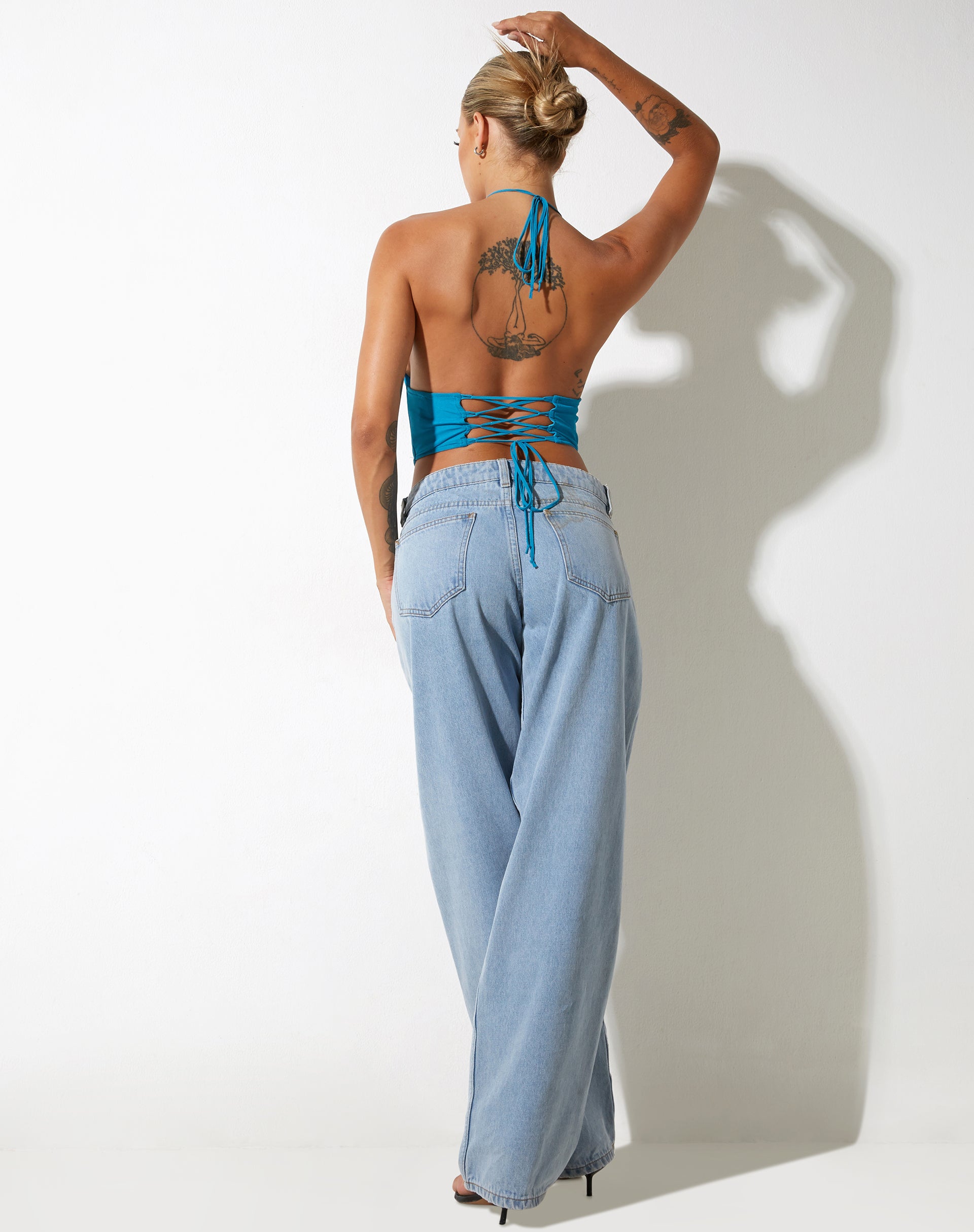 Afbeelding van Salet Crop Top in Mesh Turquoise