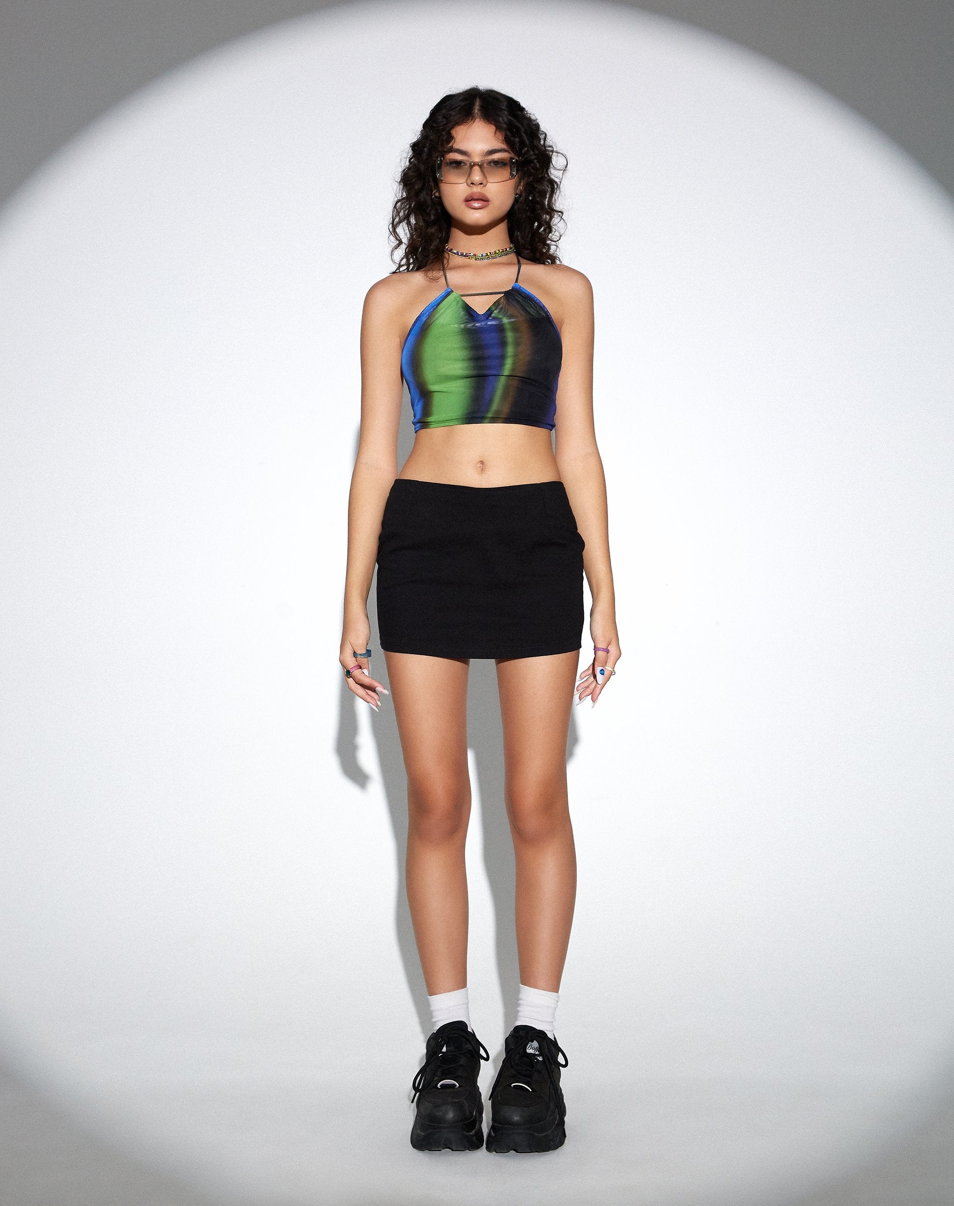 Afbeelding van MOTEL X OLIVIA NEILL Salet Crop Top in Solarized Groen en Blauw