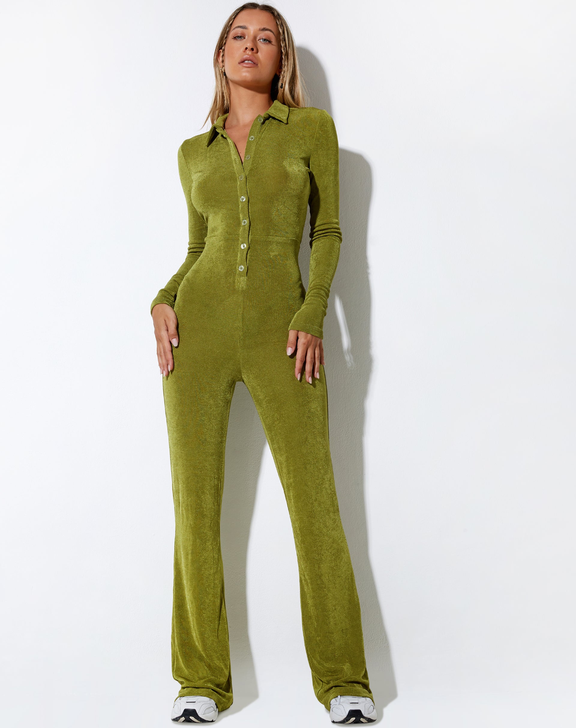 BEELD VAN Salish Jumpsuit in crêpe limoen
