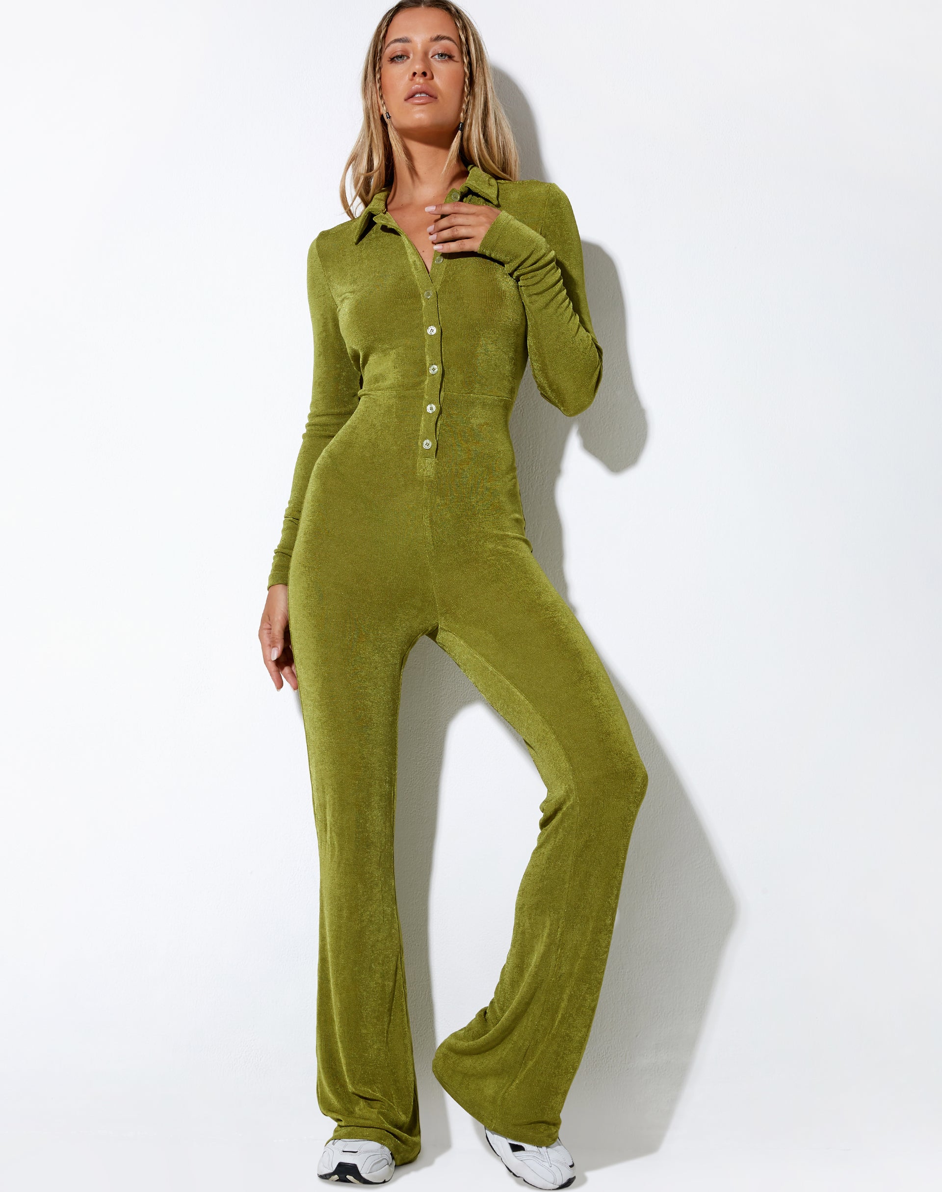 BEELD VAN Salish Jumpsuit in crêpe limoen