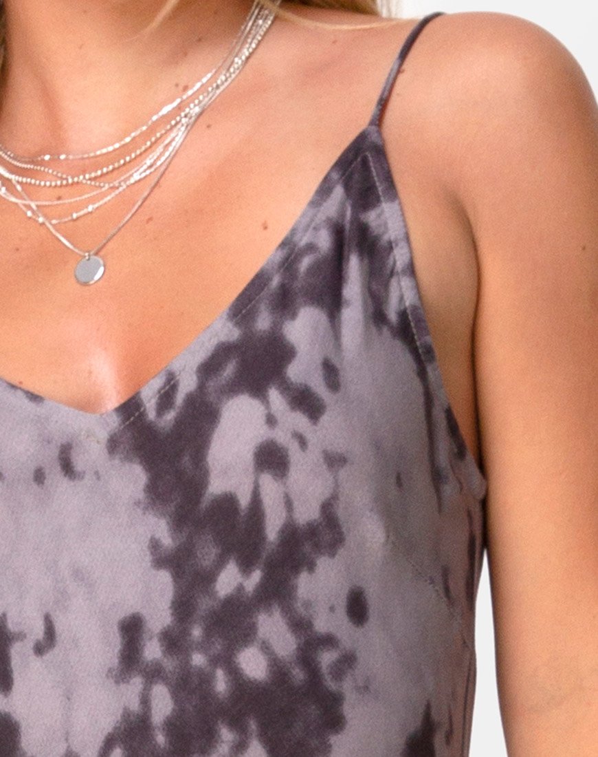 Afbeelding van Samia Midi Dress in Grey Bleached Tie Dye