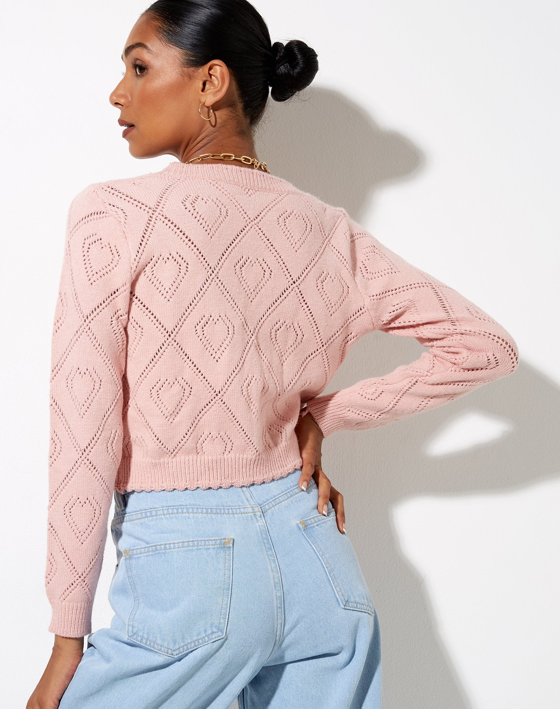 Afbeelding van Samo Vest in Diamant en Hart Roze