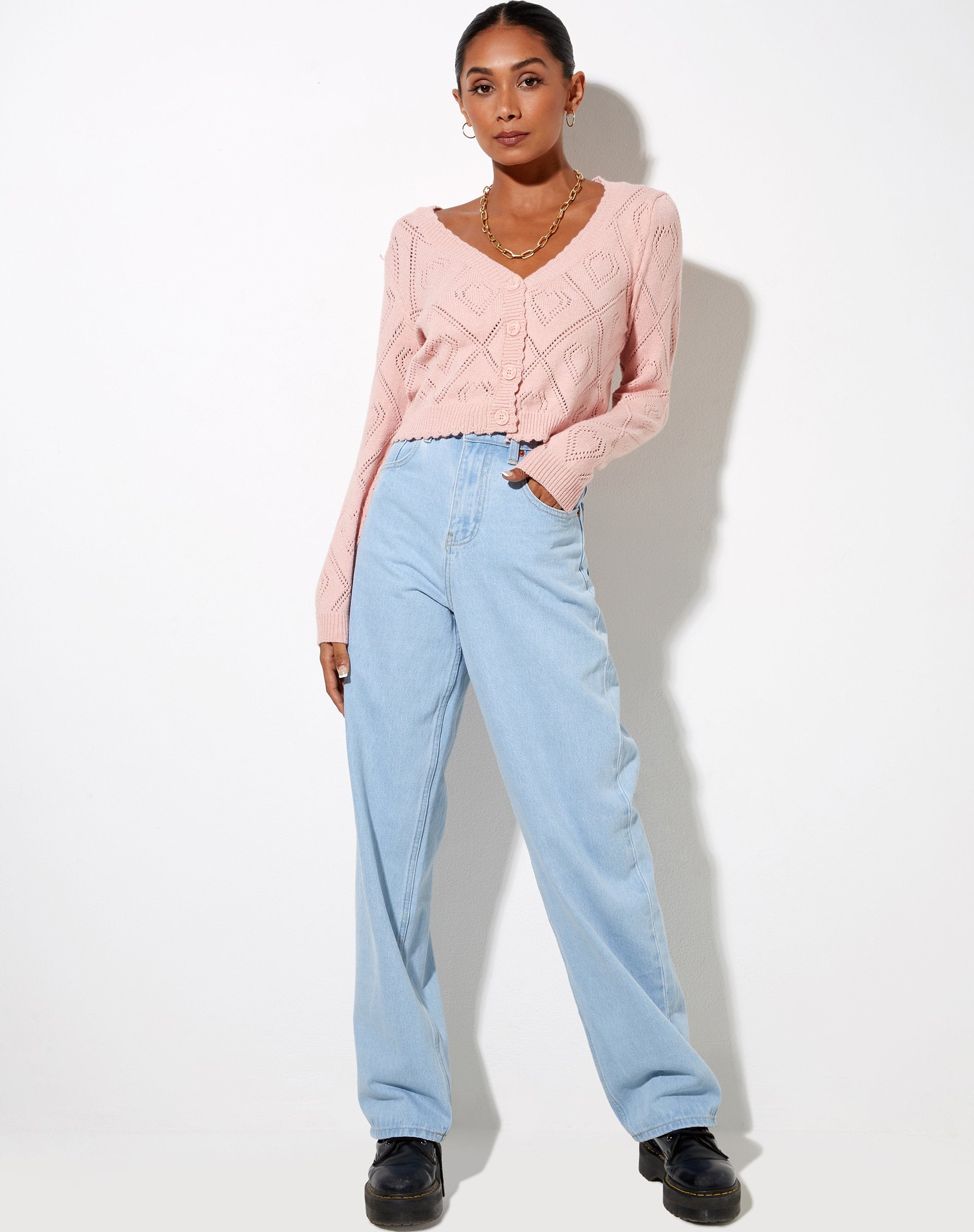 Afbeelding van Samo Vest in Diamant en Hart Roze