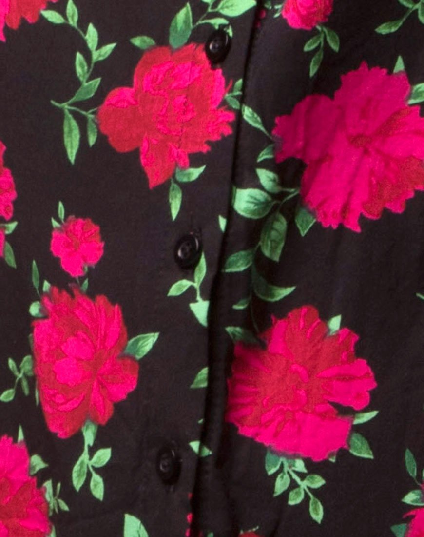 Afbeelding van Sanna Slip Dress in Valeria Rose Zwart en Rood