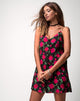 Afbeelding van Sanna Slip Dress in Valeria Rose Zwart en Rood