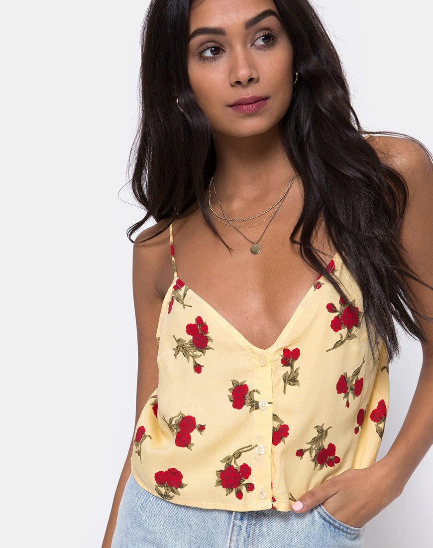 Sanami Cami Top in Vallende Roos Geel