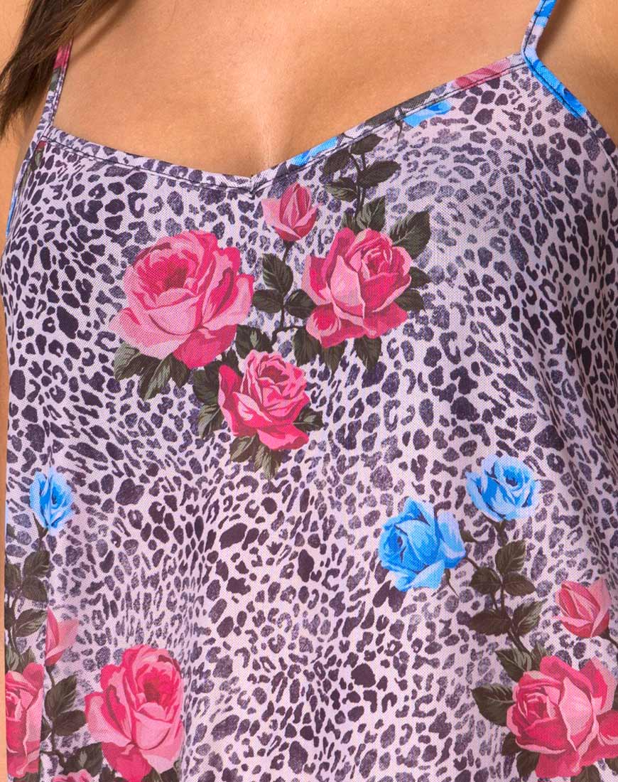 Afbeelding van Sanita Jurk in Jungle Rose Print Net