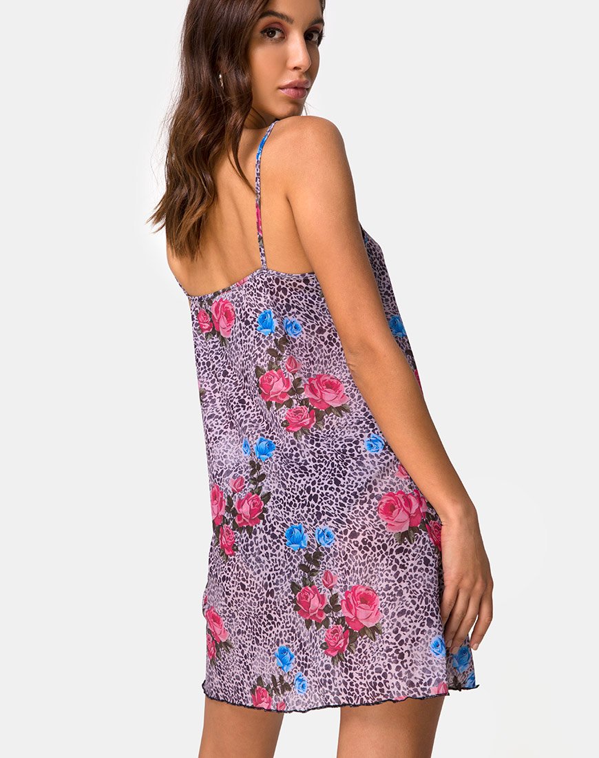 Afbeelding van Sanita Jurk in Jungle Rose Print Net