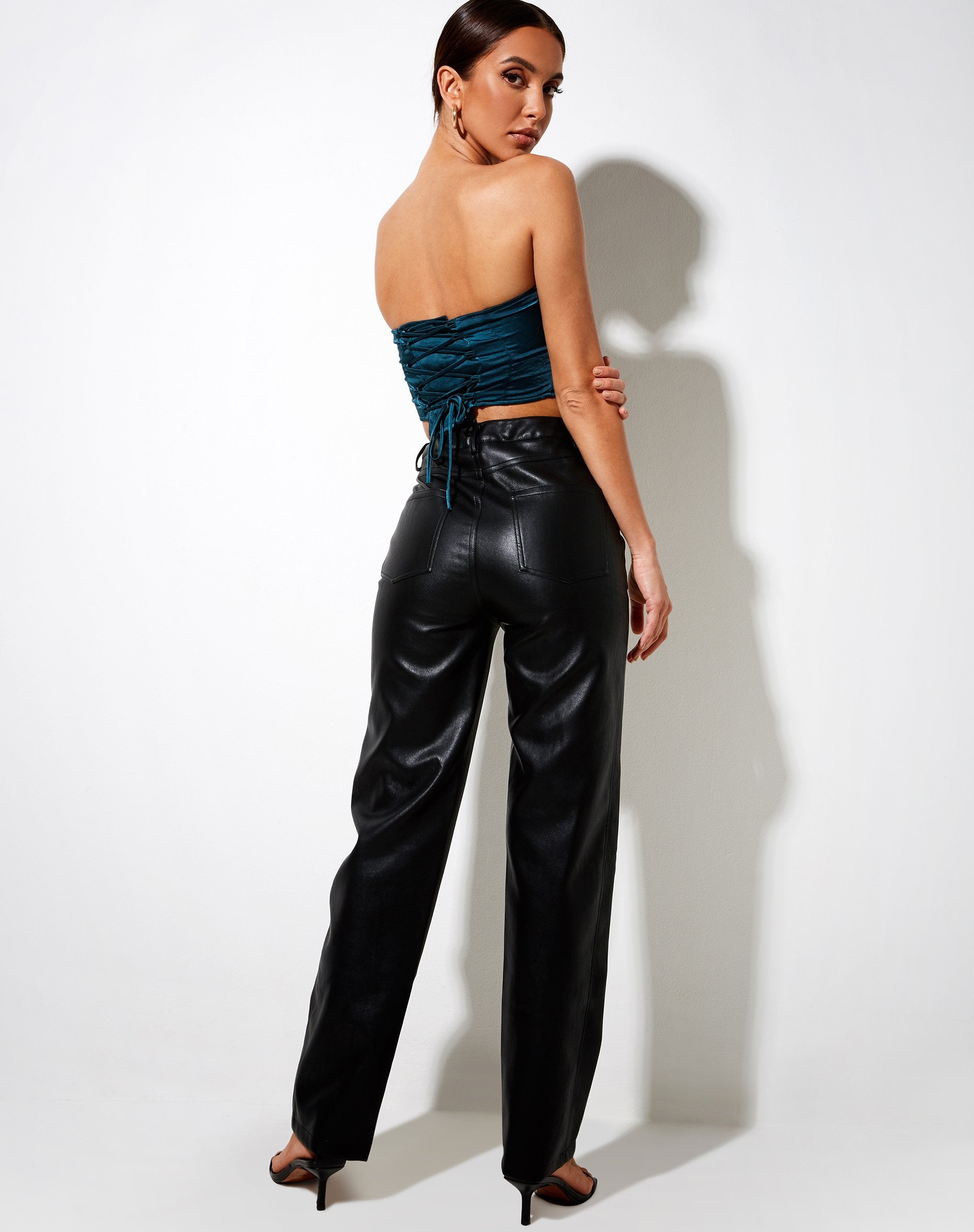 Afbeelding van Sanja Bandeau Top in Satin Teal