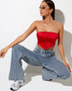 Afbeelding van Sanja Bandeau Top in Satijn Rood