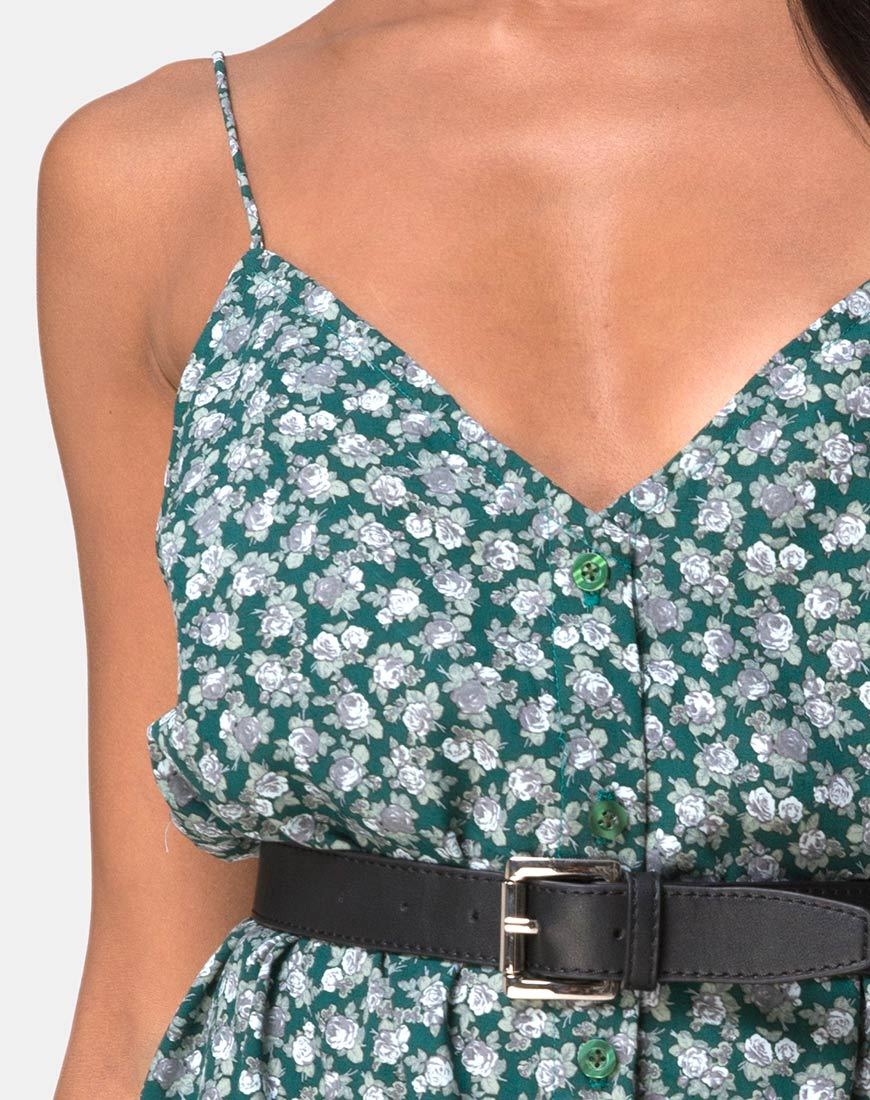 Afbeelding van Sanna Slip Dress in Floral Bloom Green