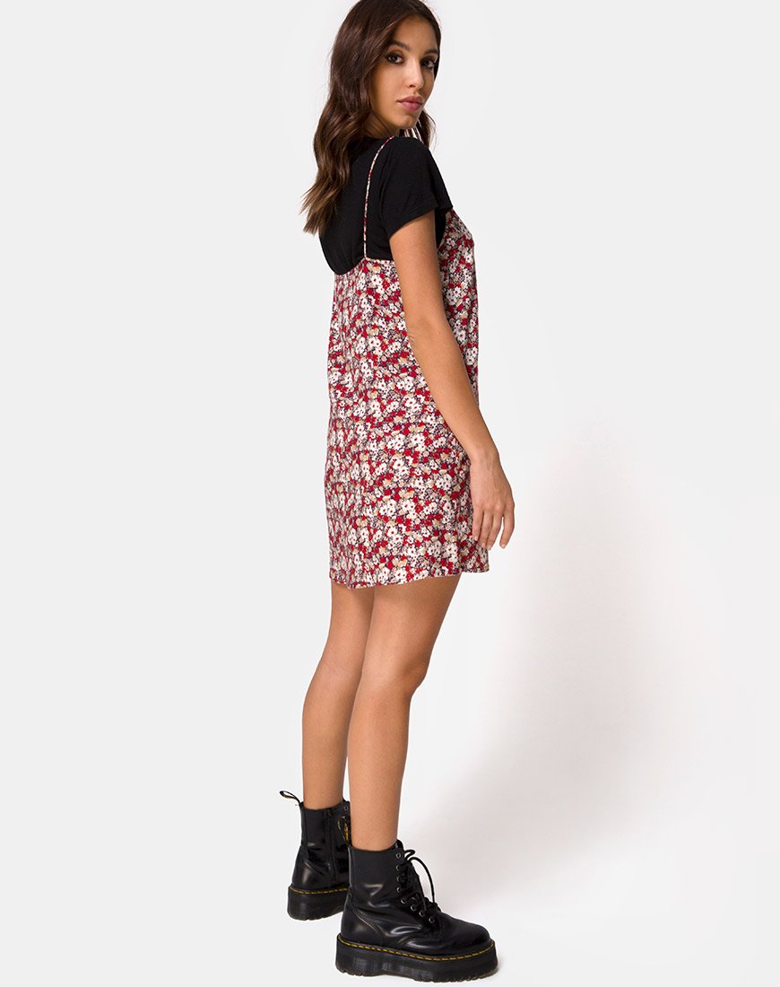Afbeelding van Sanna Slip Dress in Floral Charm Red