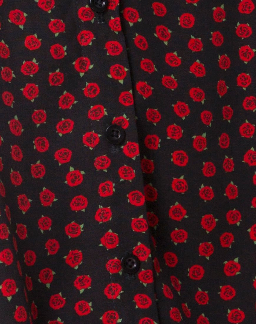 Afbeelding van Sanna Slip Dress in Dotty Rose Zwart