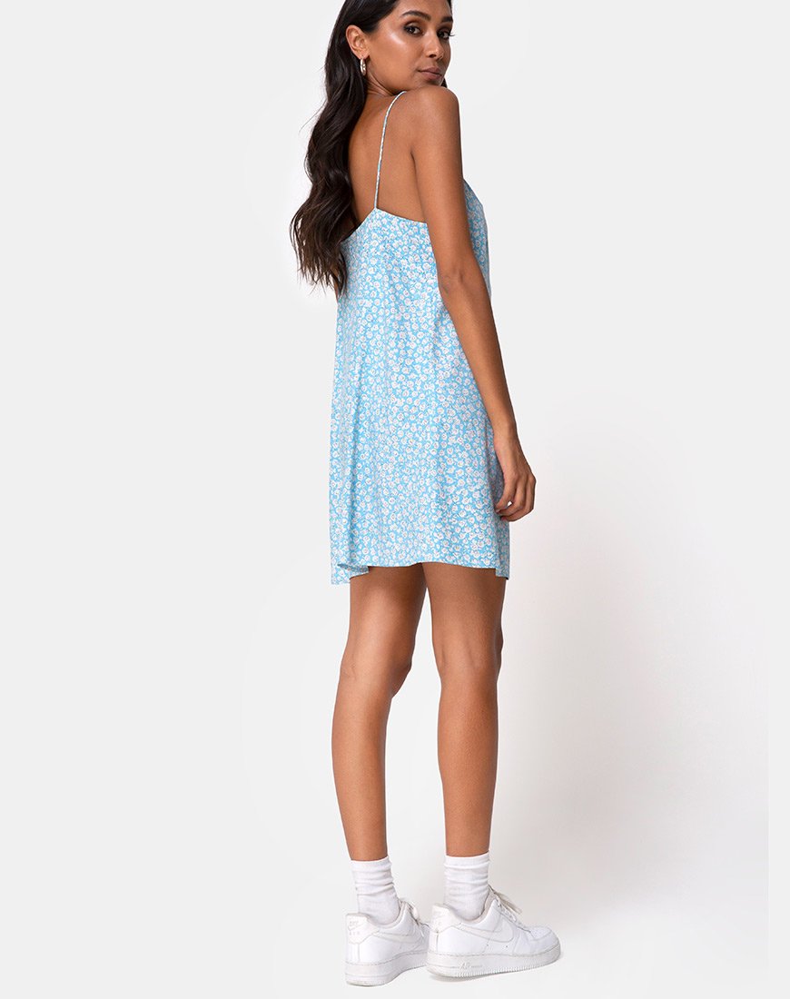 Afbeelding van Sanna Slip Dress in Ditsy Rose Blue