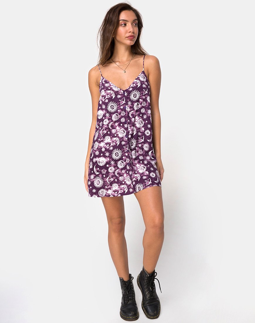 Afbeelding van Sanna Slip Dress in Purple Zodiac