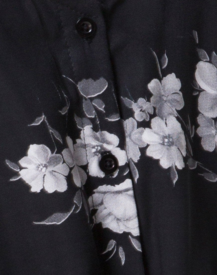 Afbeelding van Sanna Slip Dress in Mono Flower Zwart