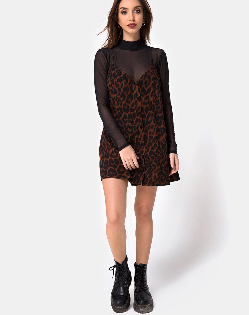 Afbeelding van Sanna Slip Dress in Oversize Jaguar Bruin