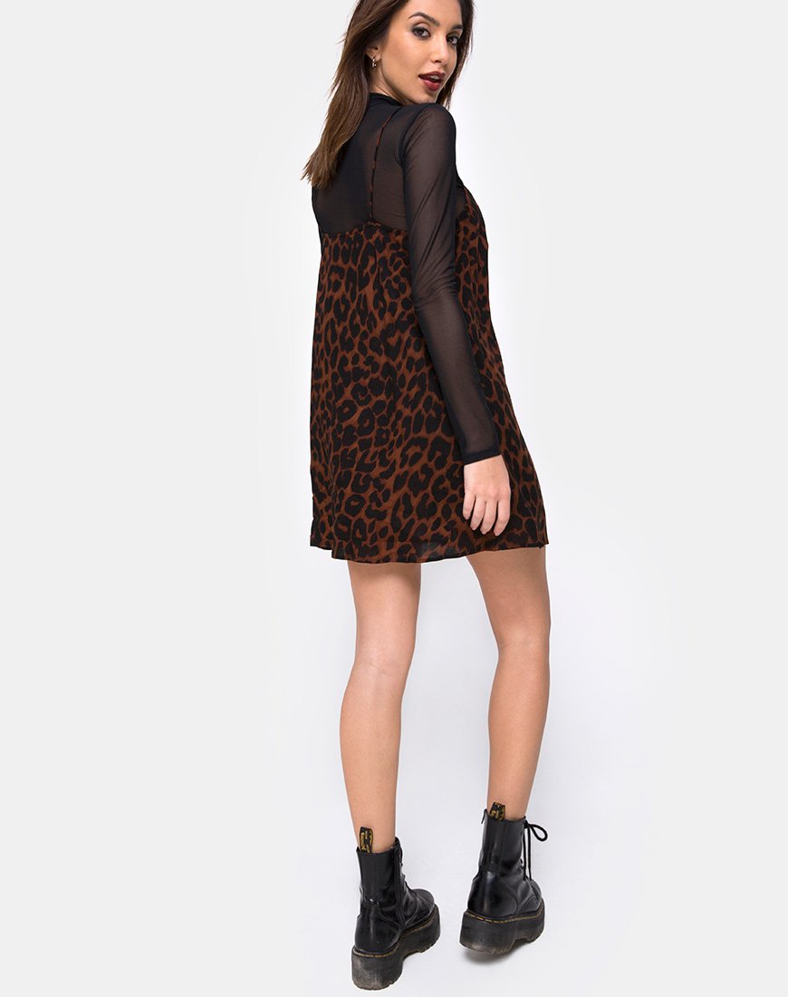 Afbeelding van Sanna Slip Dress in Oversize Jaguar Bruin