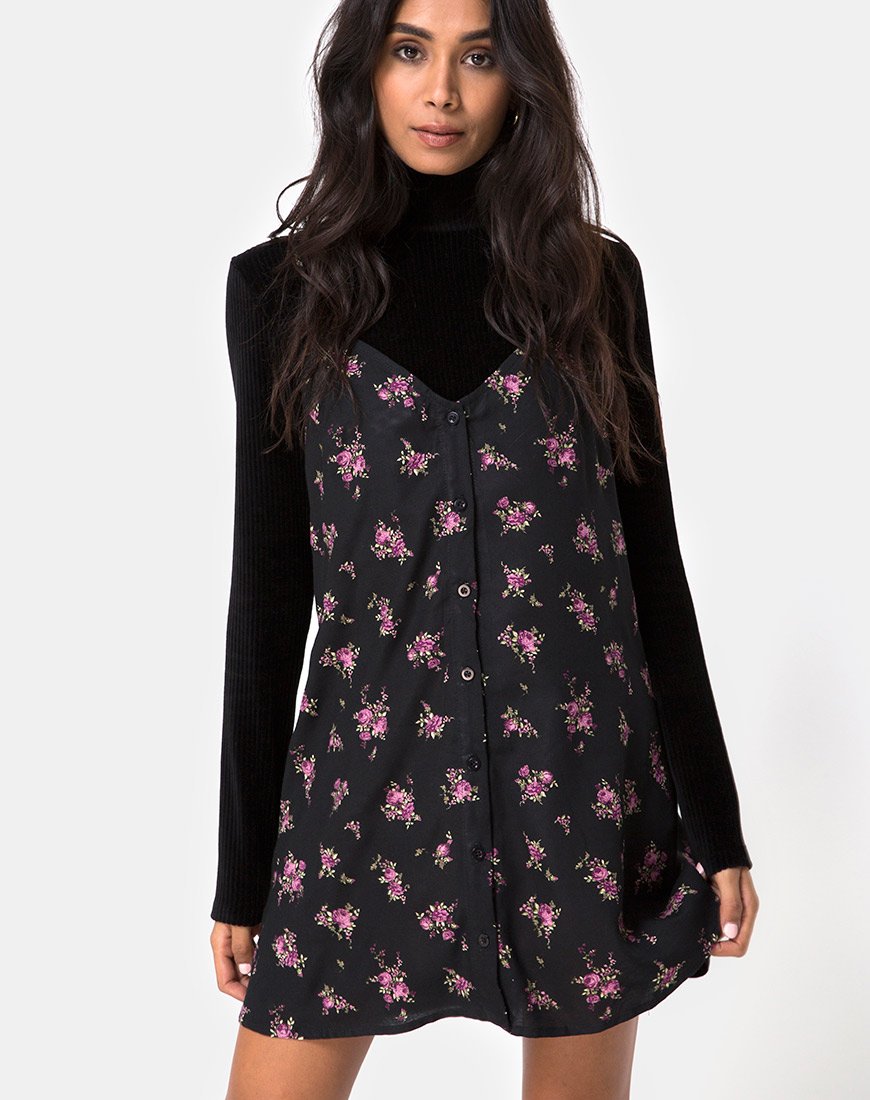 Sanna Slip Dress in Sohey Rose Zwart
