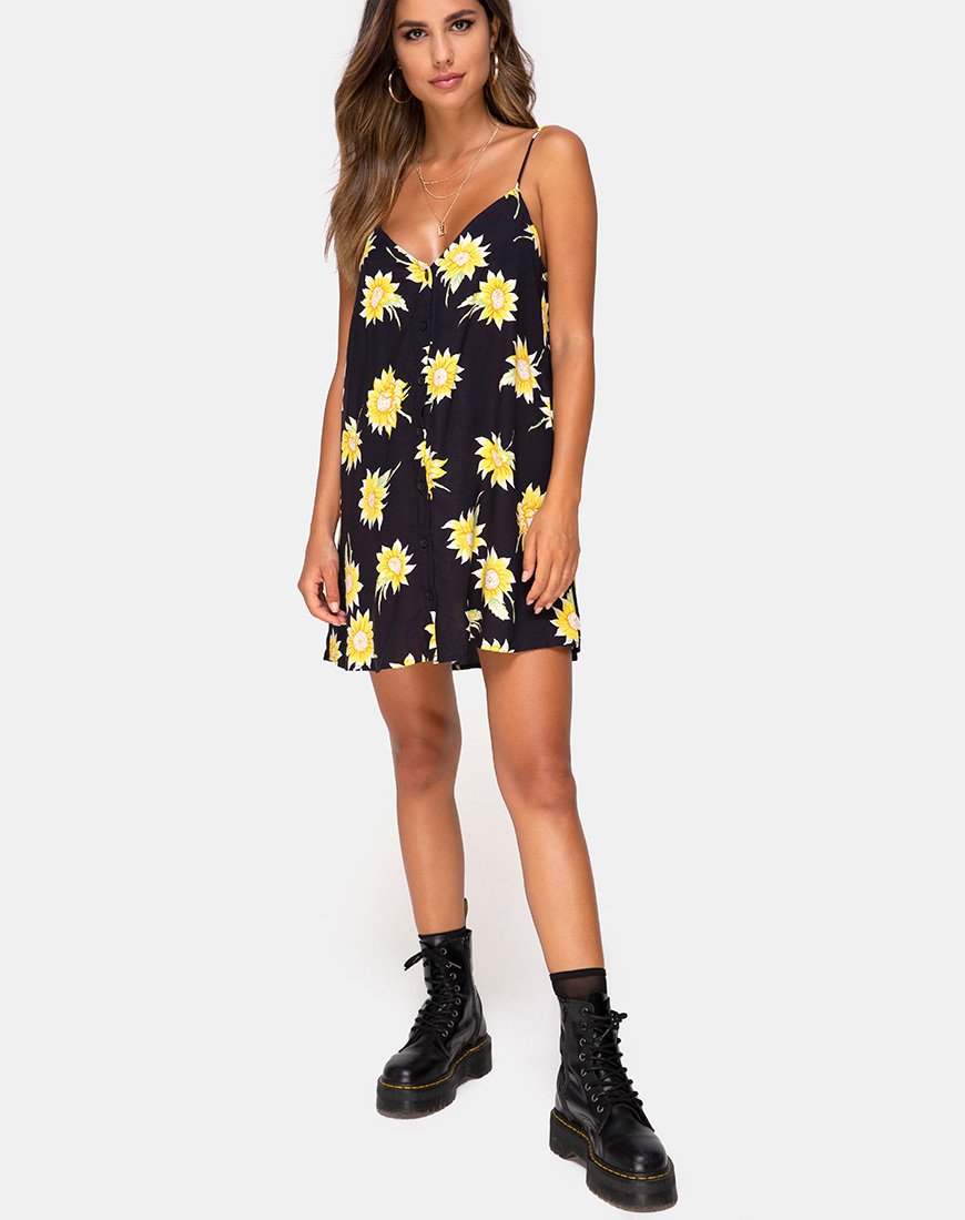 Afbeelding van Sanna Slip Dress in Sunny Days Zwart