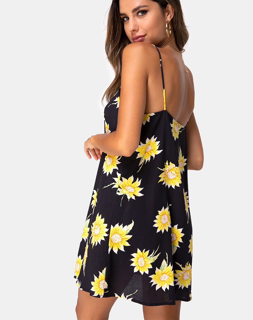 Afbeelding van Sanna Slip Dress in Sunny Days Zwart