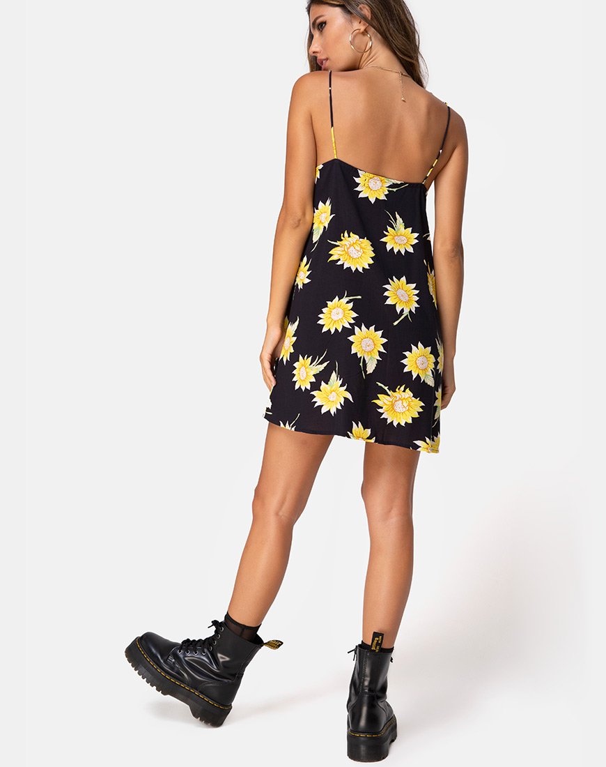 Afbeelding van Sanna Slip Dress in Sunny Days Zwart
