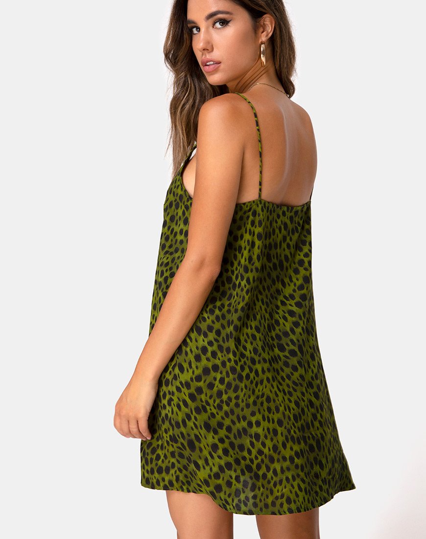 Afbeelding van Sanna Slip Dress in Cheetah Khaki