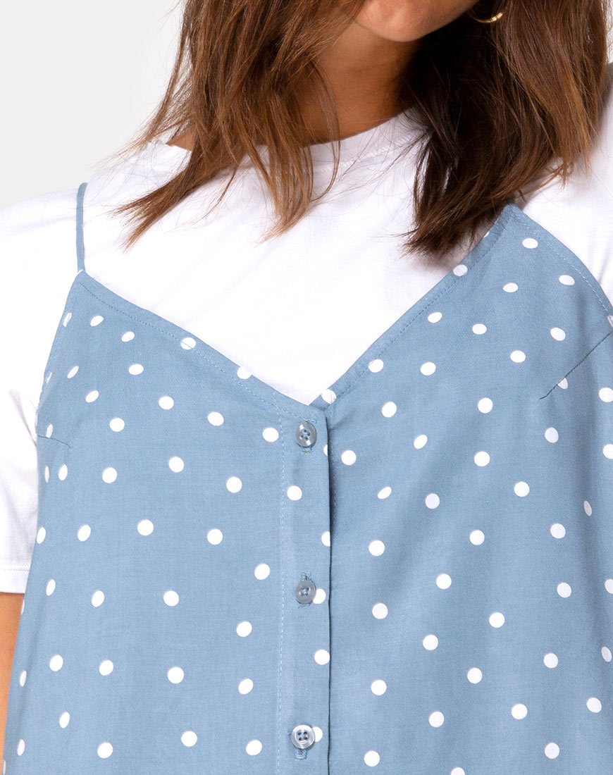 Afbeelding van Sanna Slip Dress in Skater Polka Blue