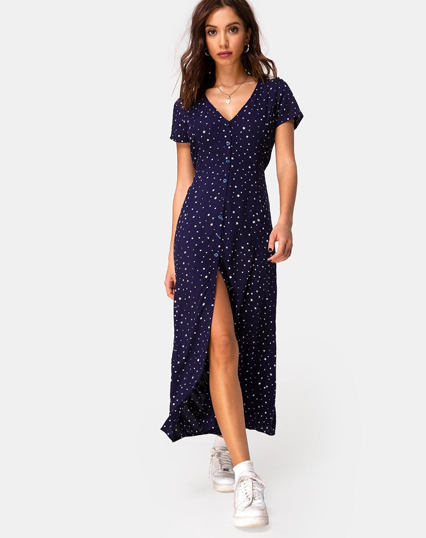 Afbeelding van Sanrin Midi Dress in Starstruck Navy
