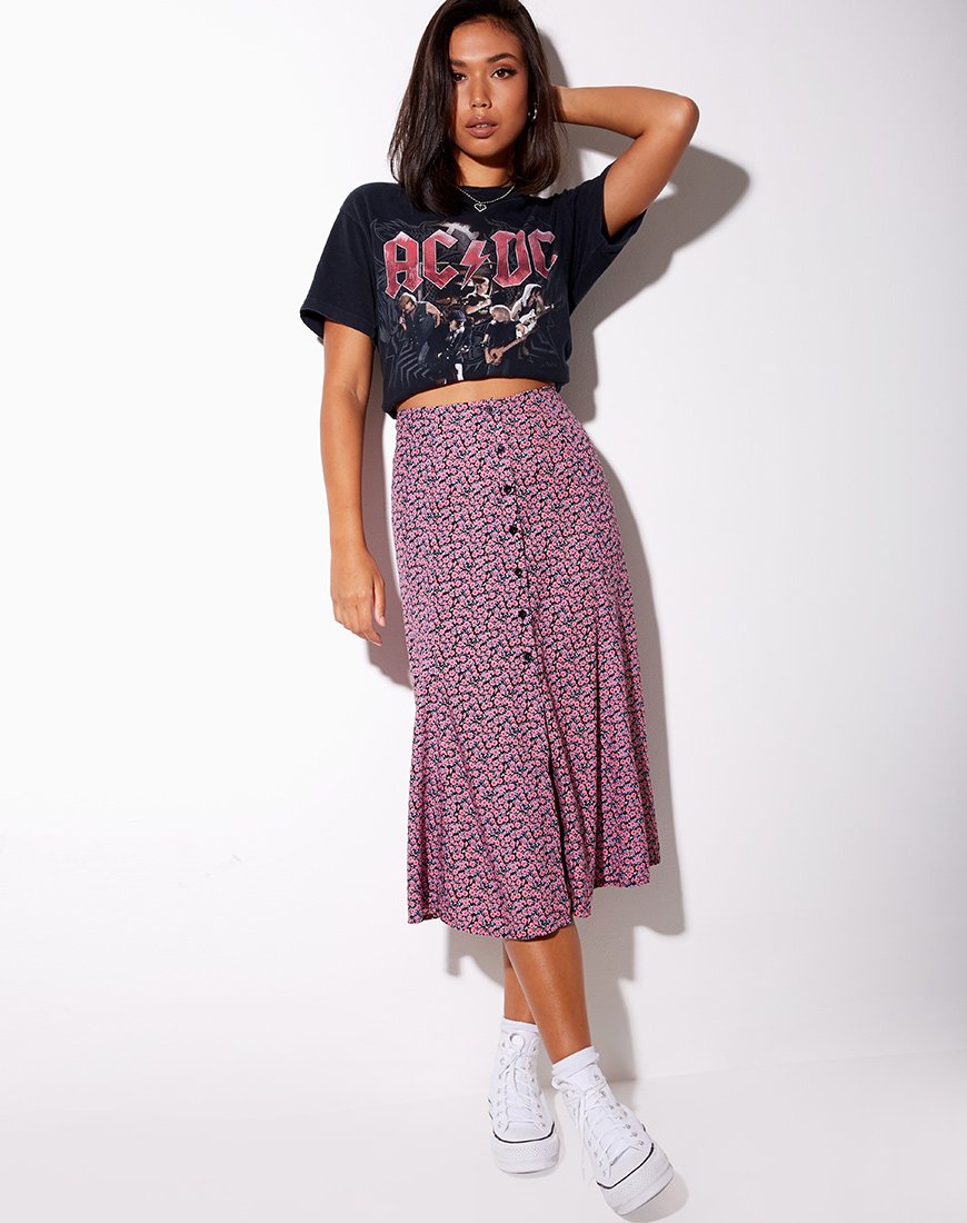 Afbeelding van Sanya Midi rok in Floral Fun Pink