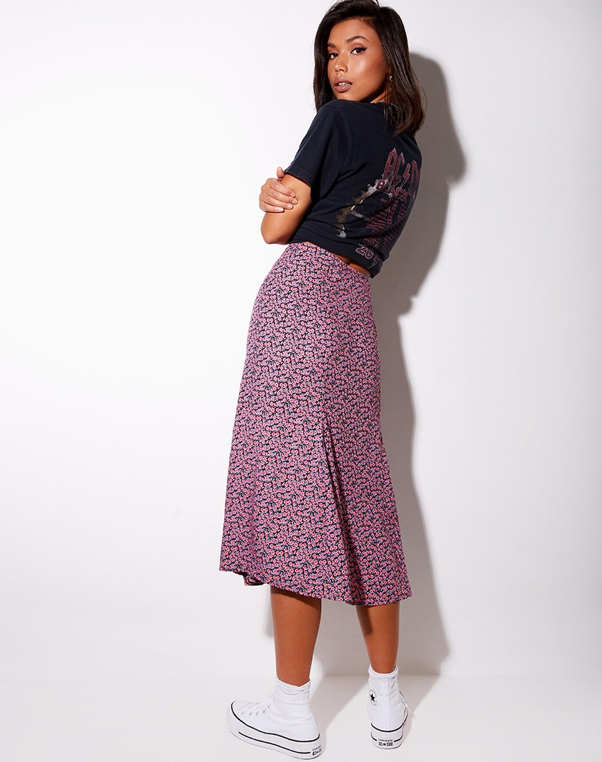 Afbeelding van Sanya Midi rok in Floral Fun Pink